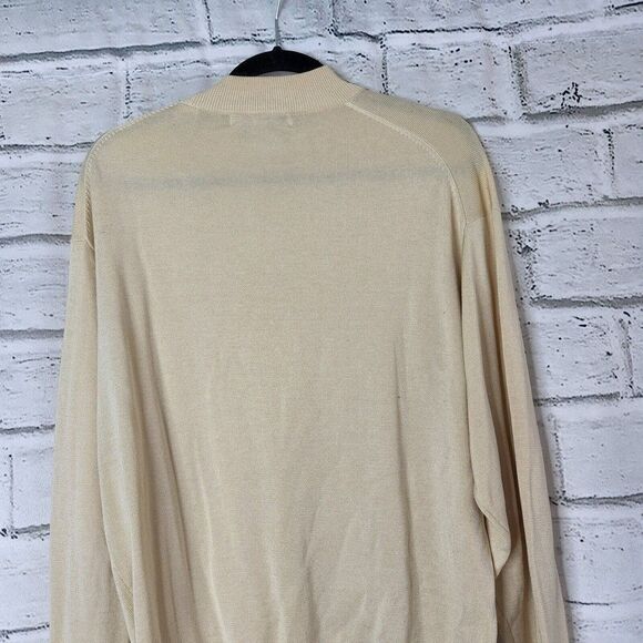 PRONTO UOMO Jumper Men's Medium Silk Blend Knitted Crew Neck Pullover Beige - Picture 10 of 11